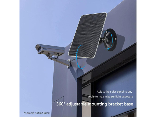 IP Security Camera Charger 3W 5V 360 Adjustable Bracket Monocrystalline Portable Solar Panel IPX6 for Doorbell Courtyard Lights