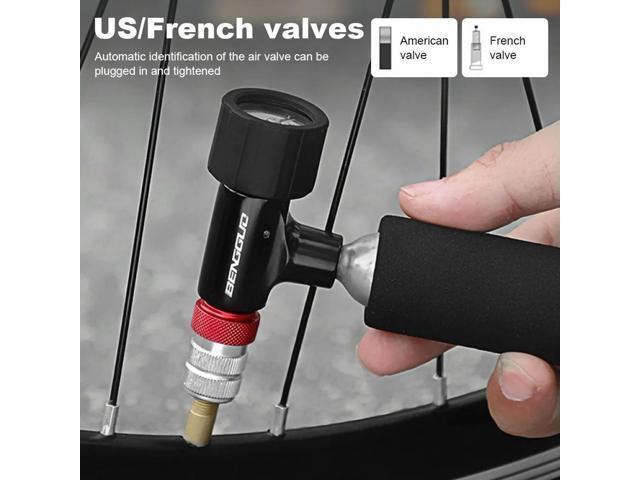 Air Pump Inflator Adapter Lightweight CO2 Gas Pump Head Reusable Bike Inflation Valves Head for Bicycle Repairment Accessories