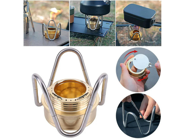 Outdoor Alcohol Stove with Bracket Portable Cooking Stove Adjustable Firepower Camping Alcohol Stove for Outdoor Survival