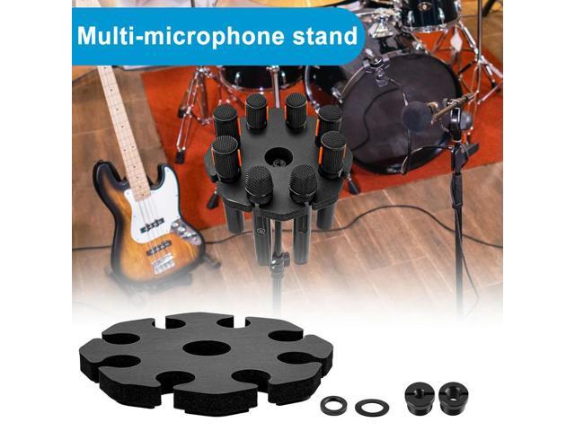 8-Slot Mic Stand Mount Detachable Multi Microphone Rack Wear Resist Microphones Organizer Microphone Accessories