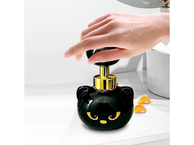 Cats Paw Print Soaps Pump Bottle Black Cat Foaming Pump Bottle Halloween Cat Paw Foaming Soap Dispenser for Bathroom Kitchen