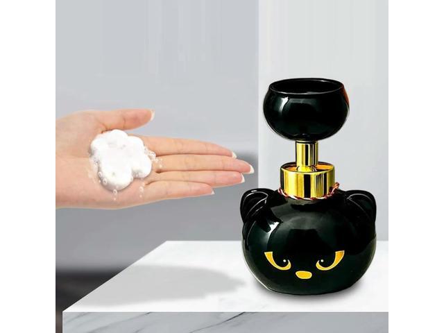 Cats Paw Print Soaps Pump Bottle Black Cat Foaming Pump Bottle Halloween Cat Paw Foaming Soap Dispenser for Bathroom Kitchen