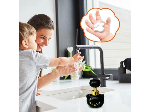 Cats Paw Print Soaps Pump Bottle Black Cat Foaming Pump Bottle Halloween Cat Paw Foaming Soap Dispenser for Bathroom Kitchen