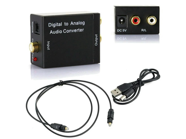 Digital To Analog Audio Converter Digital Coaxial Toslink To Analog RCA L/R Adapter Optical Coax Toslink RCA Audio Adapter