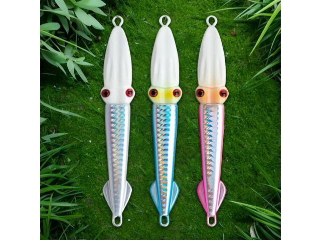 Fast Sinking Hard Squid Bait Wobblers 3D Eyes Artificial Crankbait UV Glow Fishing Bait Fishing Accessories