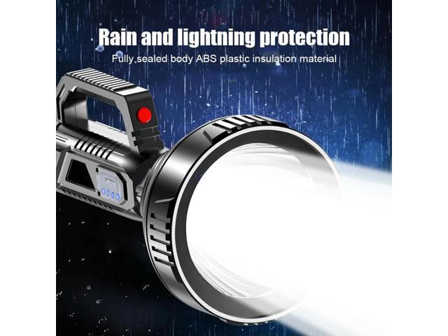 LED Searchlight 3 Modes Flashlight USB Rechargeable Life Waterproof for Hiking Fishing Emergency Portable Handheld Spotlight