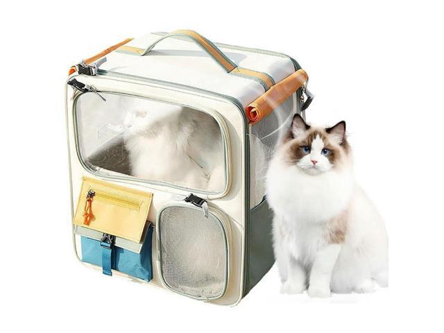 Oxford Cloth Pet Backpack Large Capacity Portable Cat Backpack Breathable Ventilated Mesh Pet Backpack for Outing and Car Rides