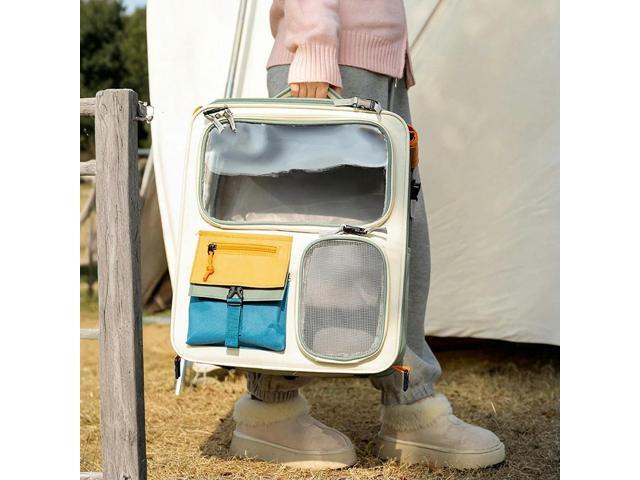 Oxford Cloth Pet Backpack Large Capacity Portable Cat Backpack Breathable Ventilated Mesh Pet Backpack for Outing and Car Rides