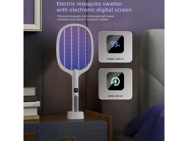 Bug Zapper Racket Rechargeable Electric Fly Swatter 4000V Mosquitoes Trap Lamp for Indoor and Outdoor