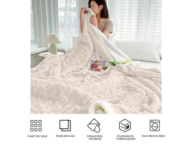 Home Thick Bed Blanket Winter Warm Double Sided Throw Sofa Cover Lamb Fleece Throw Blanket Cozy Thick Lamb Wool Sleeping Blanket