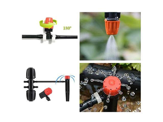 200FT Quick-Connect Drip Irrigation System Kit with 1/4 Inch 1/2 Inch Irrigation Tubing Hose for Greenhouse Yard Lawn Plant