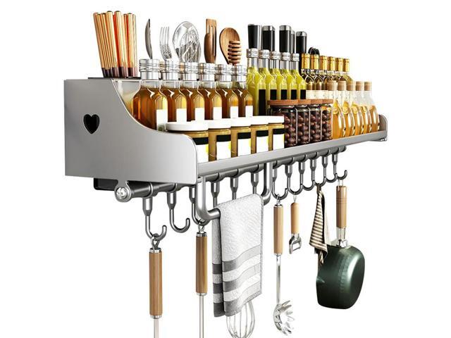 60CM Hanging Rack Punch-Free l Rack Space-Saving Spice Organizer for Chopsticks Spoons Shovels Organize