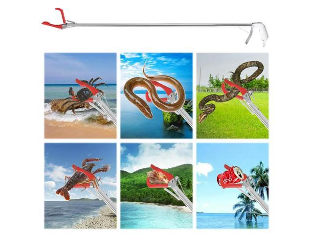 1.5M Foldable Snake Tongs Snake Hook Pliers Wide Jaw Stainless Steel Pick Up Tool Garbage Clip To Catch Loach Crab Rubbish Clip