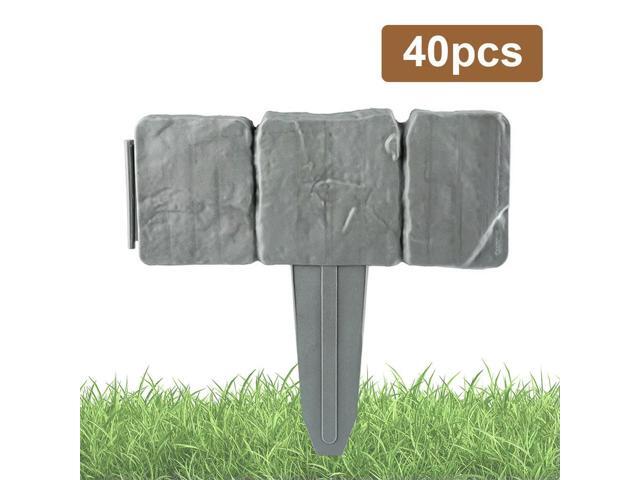Garden Edging Border Imitation Stone Fence Partition Fence Garden Decor (40pcs)