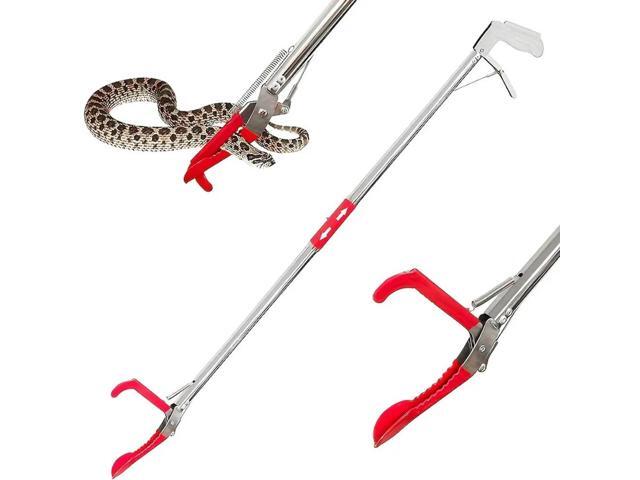 1.5M Foldable Snake Tongs Snake Hook Pliers Wide Jaw Stainless Steel Pick Up Tool Garbage Clip To Catch Loach Crab Rubbish Clip