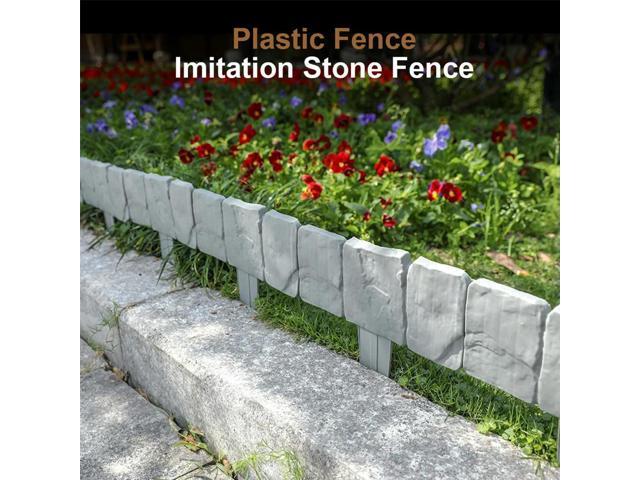 Garden Edging Border Imitation Stone Fence Partition Fence Garden Decor (40pcs)