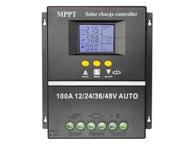 100A MPPT Solar Charge Controller Solar PV Charger LCD Display Auto Solar Charge Controller Dual USB for Solar Panel