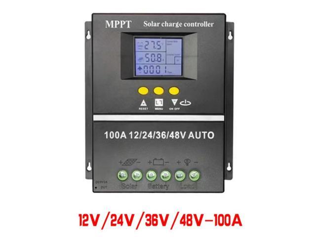 100A MPPT Solar Charge Controller Solar PV Charger LCD Display Auto Solar Charge Controller Dual USB for Solar Panel