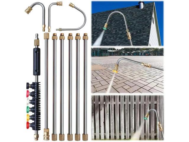 10Pcs High Pressure Washer Wand Set Pressure Washer Lance Extension High Pressure Water Gun Extension with 6 Adjustable Nozzles