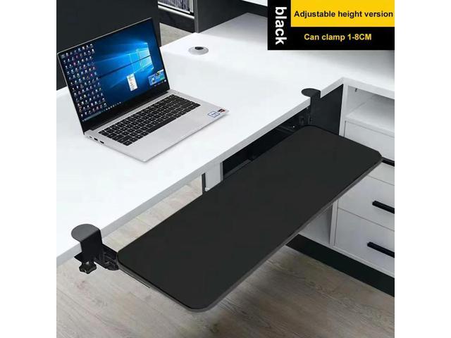Keyboard Tray Under Desk with C Clamp Mount Clamp-On Keyboard Tray Under Desk Keyboard Drawer Slide-Out Platform Computer Drawer