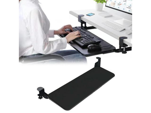 Keyboard Tray Under Desk with C Clamp Mount Clamp-On Keyboard Tray Under Desk Keyboard Drawer Slide-Out Platform Computer Drawer