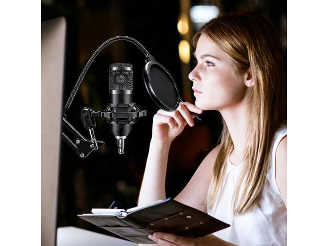 All-in-One Recording Equipment Audio Mixer Podcast Equipment Bundle with BM800 Microphone for Podcasting Gaming Music Recording