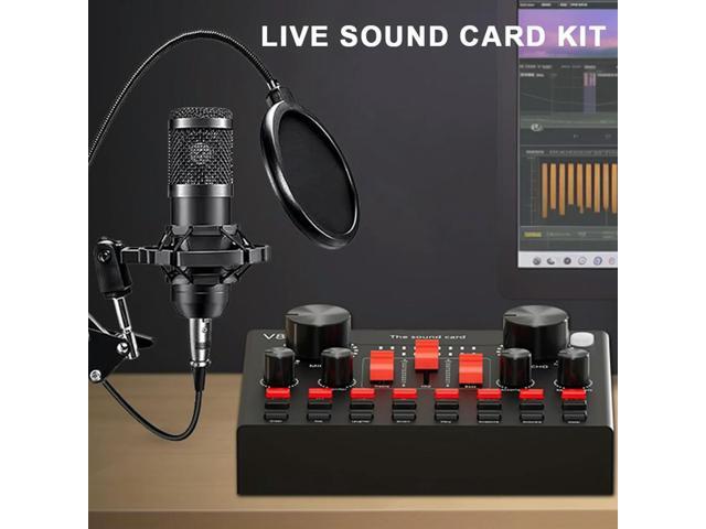 All-in-One Recording Equipment Audio Mixer Podcast Equipment Bundle with BM800 Microphone for Podcasting Gaming Music Recording