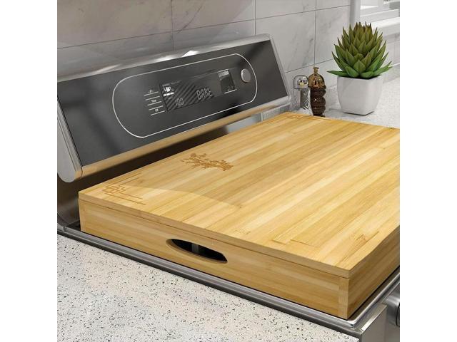 Bamboo Wood Stove Top Cover and Cutting Board Noodle Board Large Charcuterie Board for Electric Stove and Gas Stove