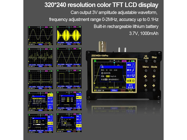 High-Speed Oscilloscope 40M Sampling Rate Digital Handheld Oscilloscope 18MHz Bandwidth Support Signal Generator Car Repair Tool