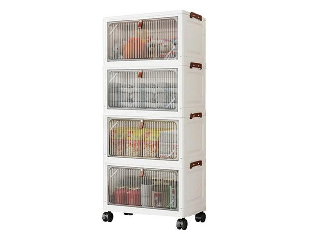 4 Layers Stackable Bins Large Capacity Sundries Cabinet Toy Finishing Cabinet Clothing Box for Organizing Snacks