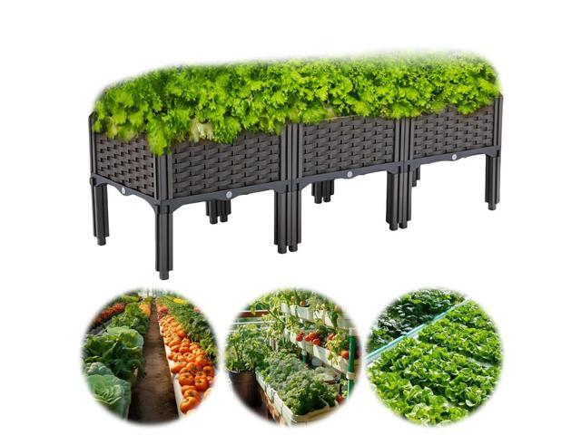 Plastic Planting Container with Drainage Holes Propagation Box with Legs Raised Bed Elevated for Garden Patio Balcony Restaurant