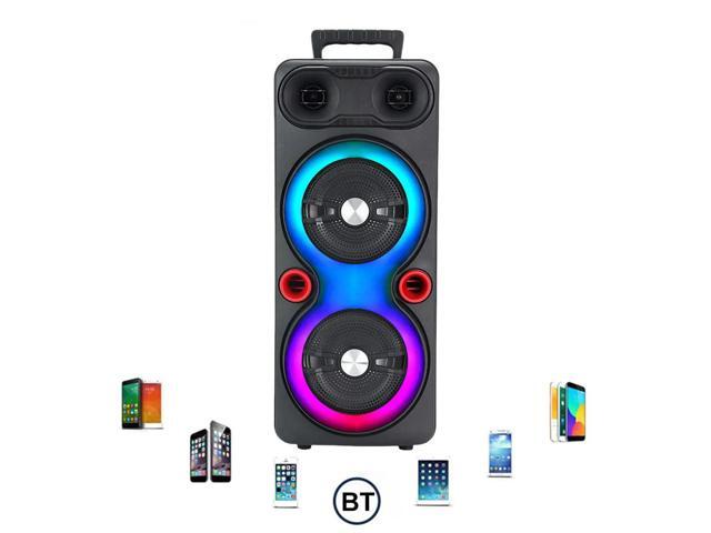 Outdoor Portable Speaker BT 5.0 6.5 Inch Stereo Subwoofer RGB Party Sound Box with Mic FM Radio Heavy Bass DJ System