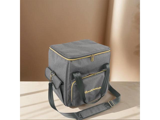 Vinyl Records Carrying Bag with Strap Portable Record Shoulder Bag Dust Prooof Thicken Padded CD Bag Holds Up To 45 Vinyl Albums