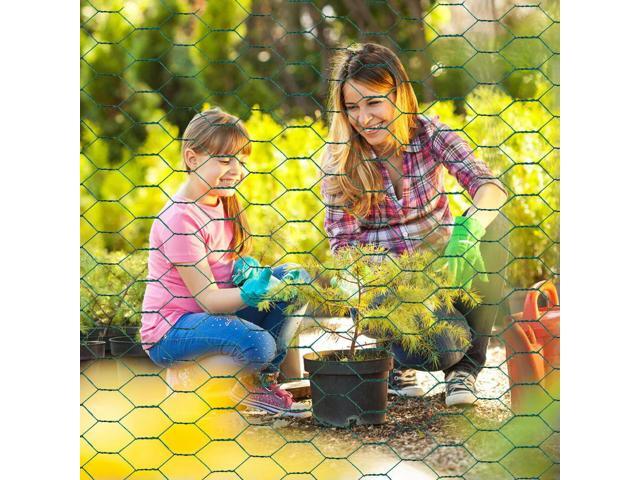 Chicken Wire 39.37x1200in Hexagonal Mesh Garden Fence Barrier Anti-Rust Chicken Coop Rabbit Wire for Pet Rabbit Chicken Fencing