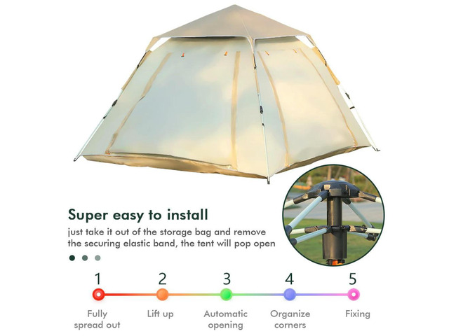 Easy Pop Up Camping Tents Waterproof Large Size Family Tent Automatic Quick Opening Outdoor Tents for Family Camping Tent