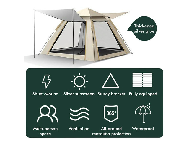 Easy Pop Up Camping Tents Waterproof Large Size Family Tent Automatic Quick Opening Outdoor Tents for Family Camping Tent