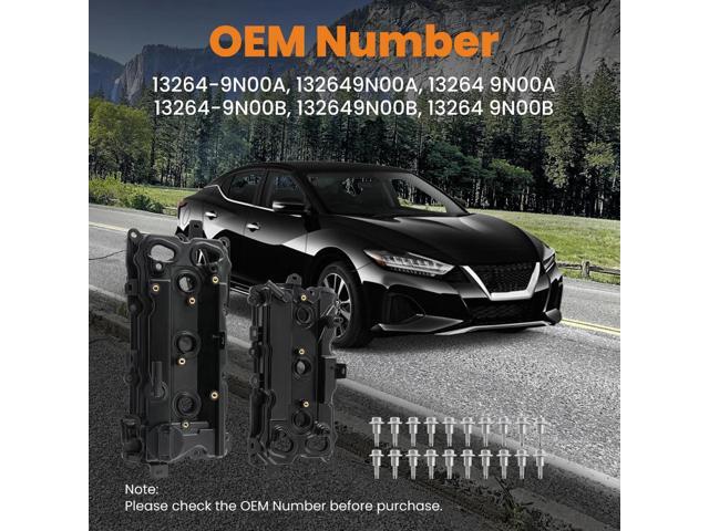 2pcs Cam Rocker Cover W/Gasket Screw Oil Cap Camshaft Rocker Cover Wear Resist for Nissan Maxima 2009-2020 Murano 3.5L 2015-2020