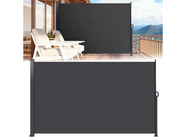 Double Side Awning Rainproof Sunshade Shelter Easy Installation Folding Privacy Screen for Patios Backyard Garden and Balconies