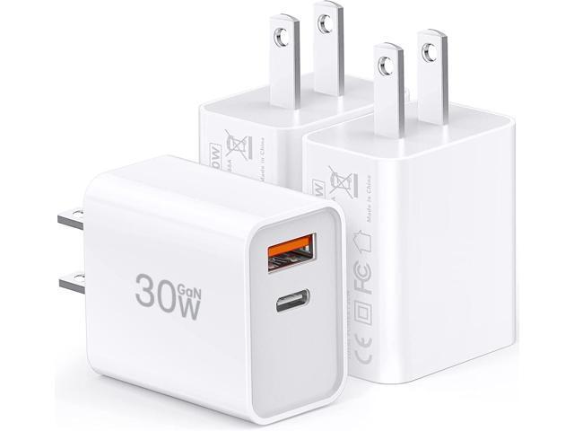 USB C Super Fast Charger, 3-Pack 30W Dual Port PD+QC Fast Charger Adapter Block for iPhone 14/15/16/17/Pro/Pro Max/Plus/iPad/MacBook air, (25W PPS)...
