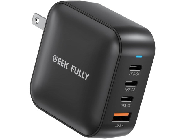 200W GaN Wall Charger 4-Port Fast Charging Station (3xUSB-C PD3.0 + USB-A QC3.0) Compact Power Adapter for MacBook Pro 16' M3/iPhone 17 Pro...