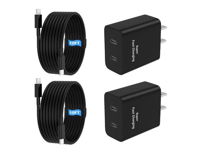 45W 2Pack Super Fast Charger USB C Dual Port Android Phone Charger Type C Fast Charging Block with 10FT Type-C Charger Cord for Samsung Galaxy...