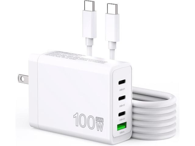 100W USB C Charger GaN 4 Port Type C Charging Station Hub Block Wall Charger Power Strip Adapter Plu Compatible with MacBook Pro/Air iPad...