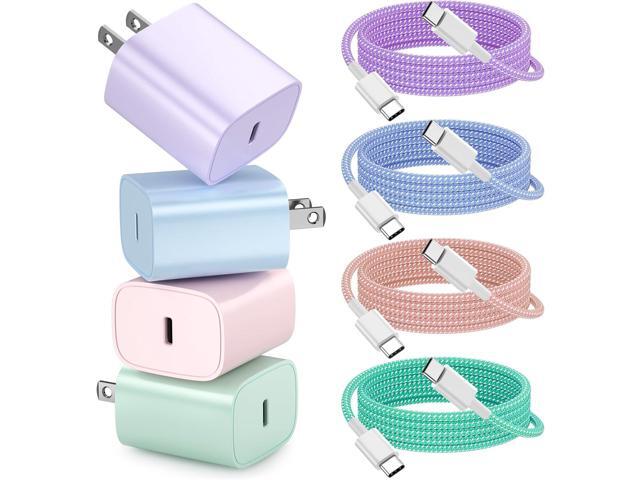 for iPhone 16 15 Charger Fast Charging [4 Pack] 20W USB C Wall Charger Block with 6FT USB C Charging Cable for iPhone 16 15 Pro Max/15 Pro/15/15...