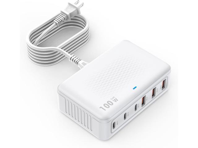 USB C Fast Charger,100W GaN 6 Port Type USB C Charging Station Hub Block USBC Wall Charger Power Strip Adapter Plug Cube Brick USBC USB A for iPad...