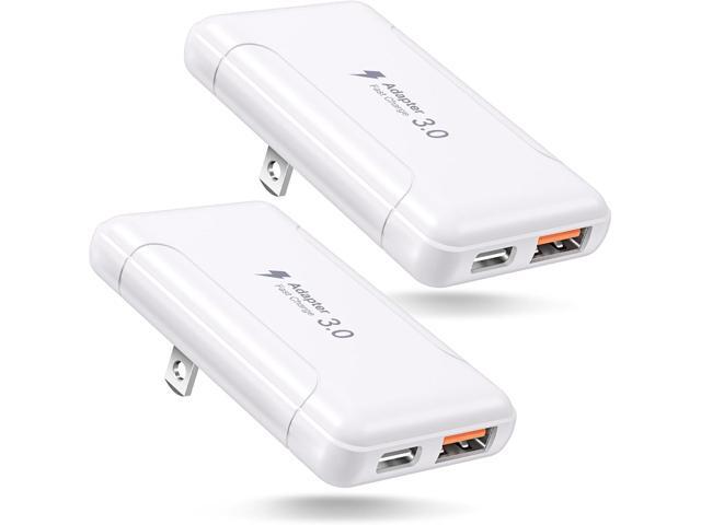 Slim Flat USB C Wall Charger, Costyle 2 Pack 30W USB A & USB C Charger Block Quick Fast Charge 3.0 Charging Block Brick with Foldable Plug Adapter...