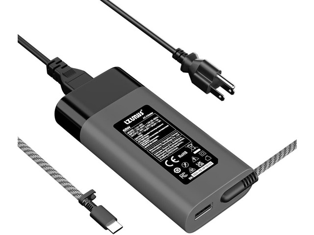 65W USB C Charger for HP Laptop, Dual Port Type C Power Cord Replacement for HP EliteBook Envy x360 Pavilion Chromebook Spectre ProBook Series, 20V...