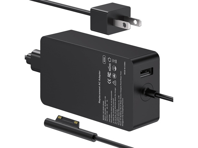 65W Surface Pro Charger Compatible with Microsoft Surface Pro 11 10 9 8 7+ 7 6 5 4 3 X,Surface Laptop 7 6 5 4 3 2 1, Go 3 2 1,Book 3 2 1,65W Power...