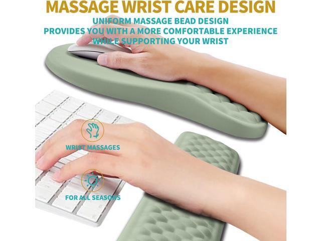 Hokafenle 2 in 1 Ergonomic Mouse Pad Wrist Support & Wrist Rest for Computer Keyboard Set, with Relieve Carpal Tunnel Pain Massage Bulge and Full...