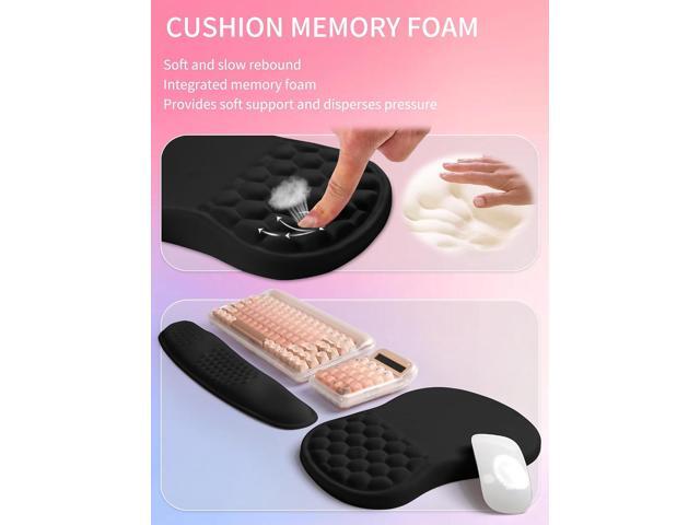 Hokafenle 2in1 Combination, Wave Keyboard Wrist Rest and Ergonomic Curvature Mouse Pad Wrist Support for Relieve Wrist Pain, Filled with Soft...