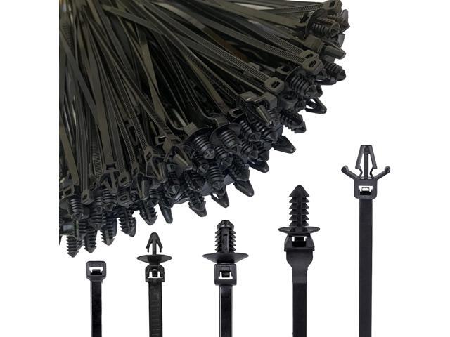 160Pcs Universal Nylon Push Mount Cable Zip Tie, Self Locking Cable Strap,Heavy Duty Nylon Push Mount Self Locking UV Resistant,5 Most Popular...